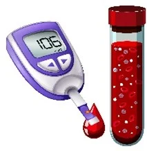 A blood test with blood in a tube Description automatically generated