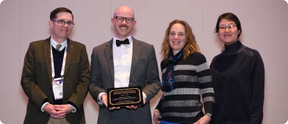 Female scientist using a computer